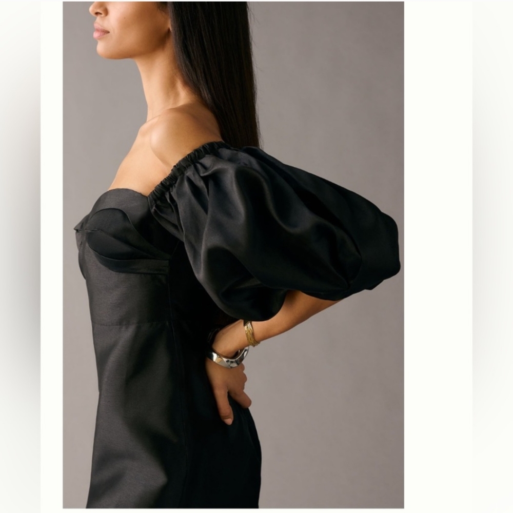 Anthropologie Audette Off The Shoulder Puff Sleeve Mini Dress - Picture 3 of 11